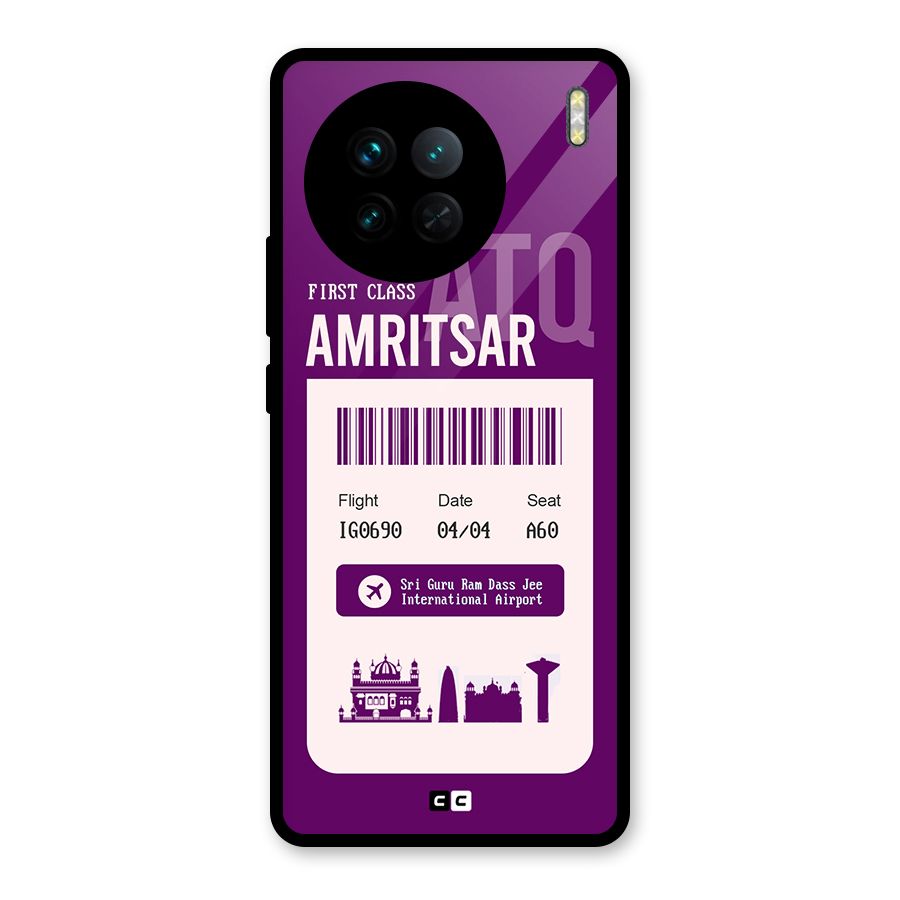 Amritsar Boarding Pass Glass Back Case for Vivo X90