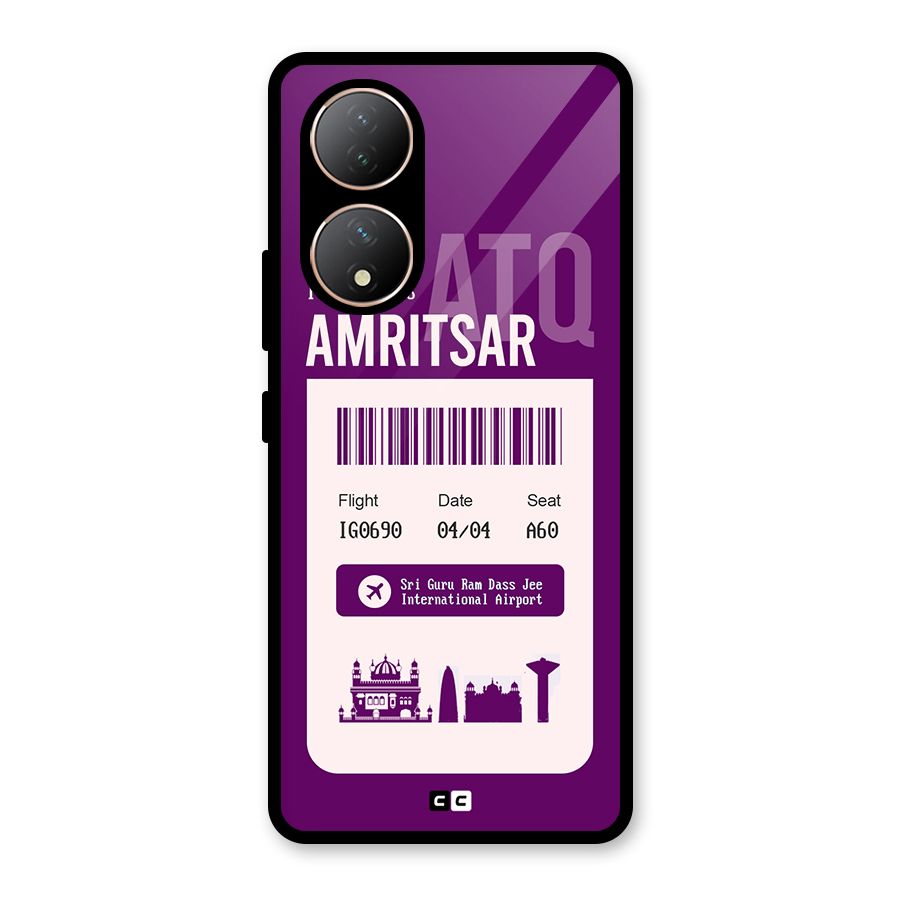 Amritsar Boarding Pass Glass Back Case for Vivo Y100A