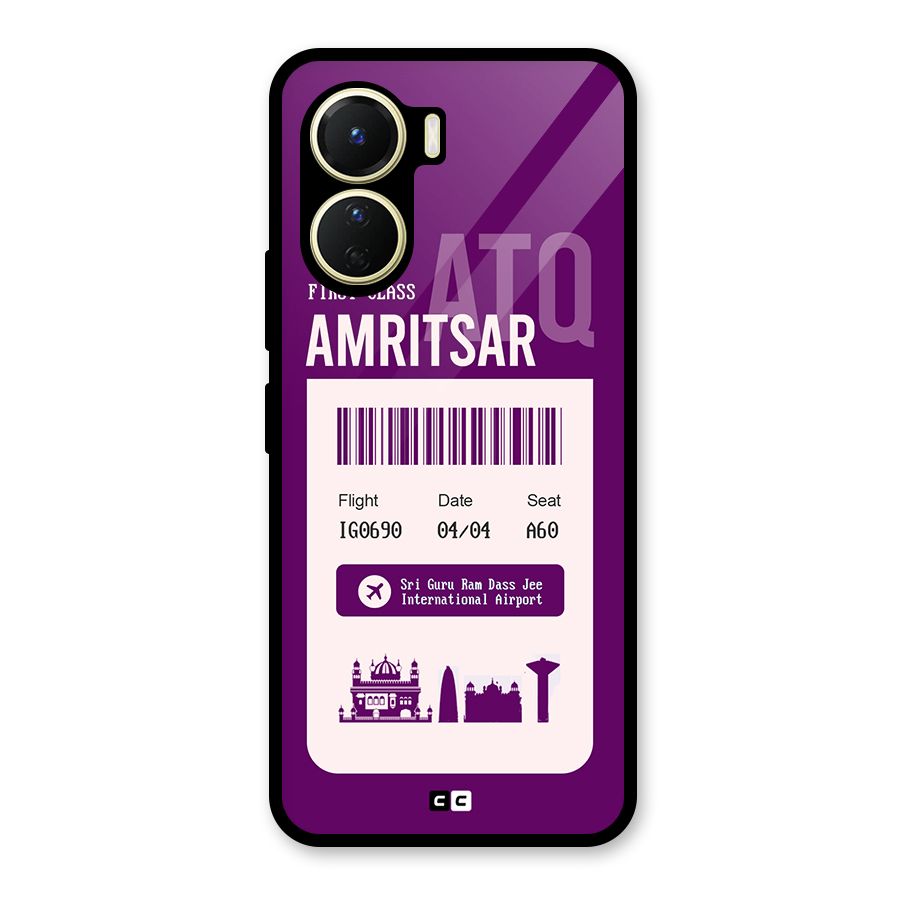 Amritsar Boarding Pass Glass Back Case for Vivo Y16