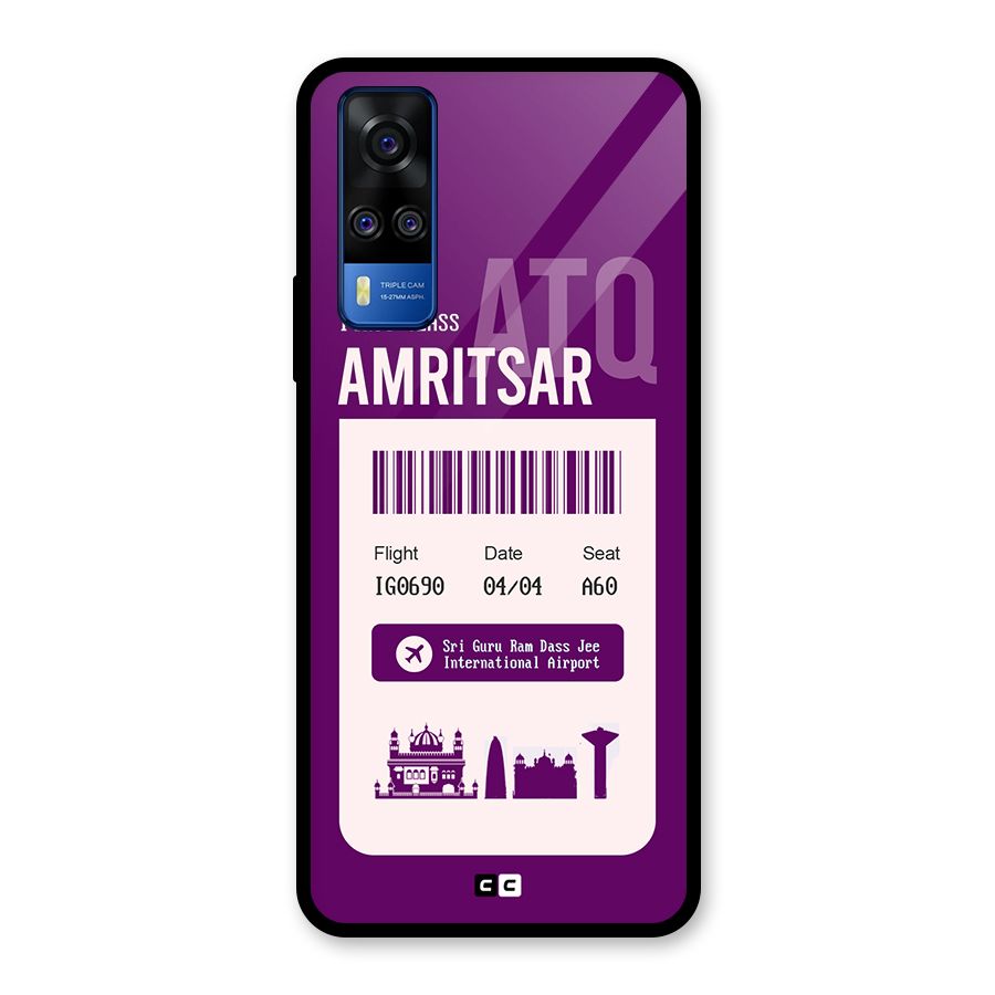 Amritsar Boarding Pass Glass Back Case for Vivo Y31