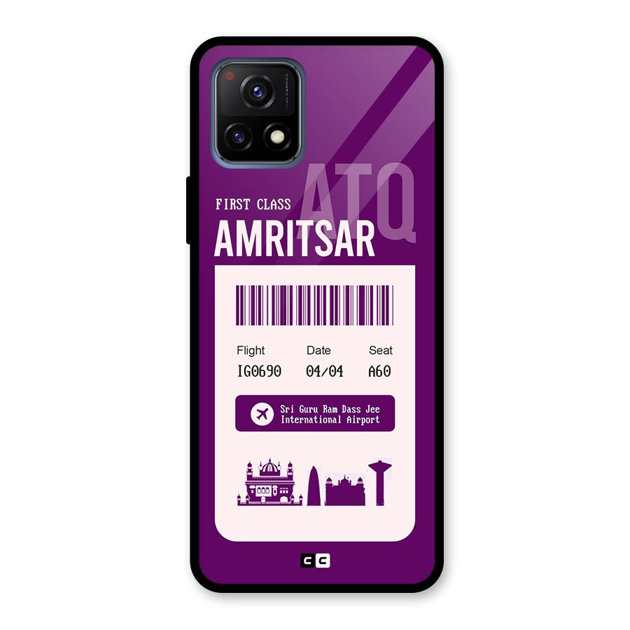 Amritsar Boarding Pass Glass Back Case for Vivo Y72 5G
