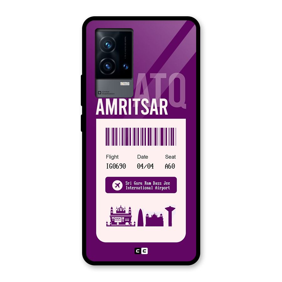 Amritsar Boarding Pass Glass Back Case for iQOO 9 5G