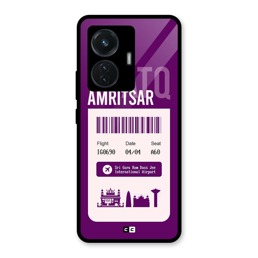 Amritsar Boarding Pass Glass Back Case for iQOO Z6 44W