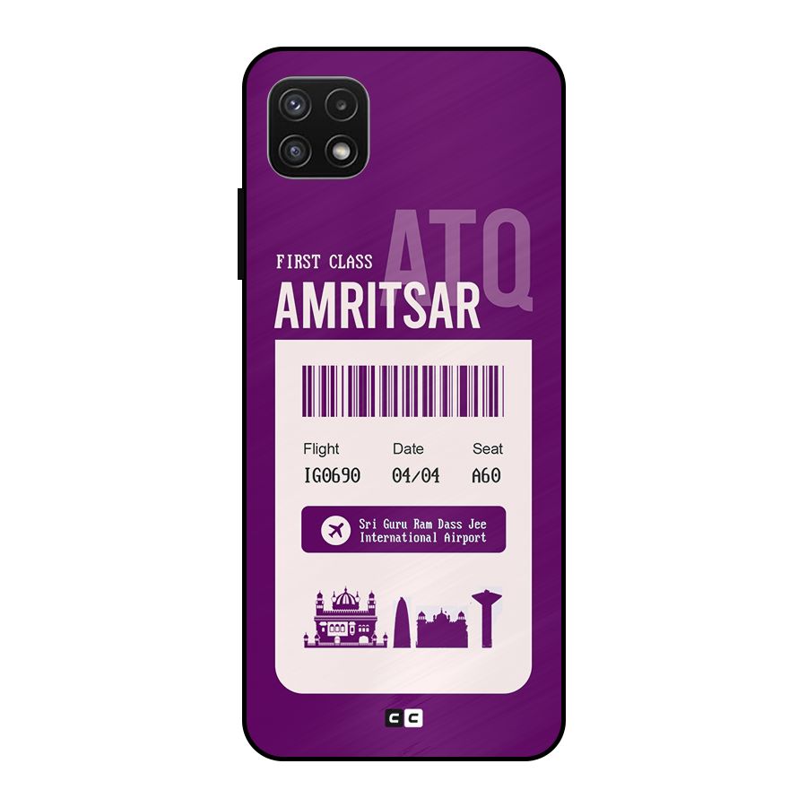 Amritsar Boarding Pass Metal Back Case for Galaxy A22 5G