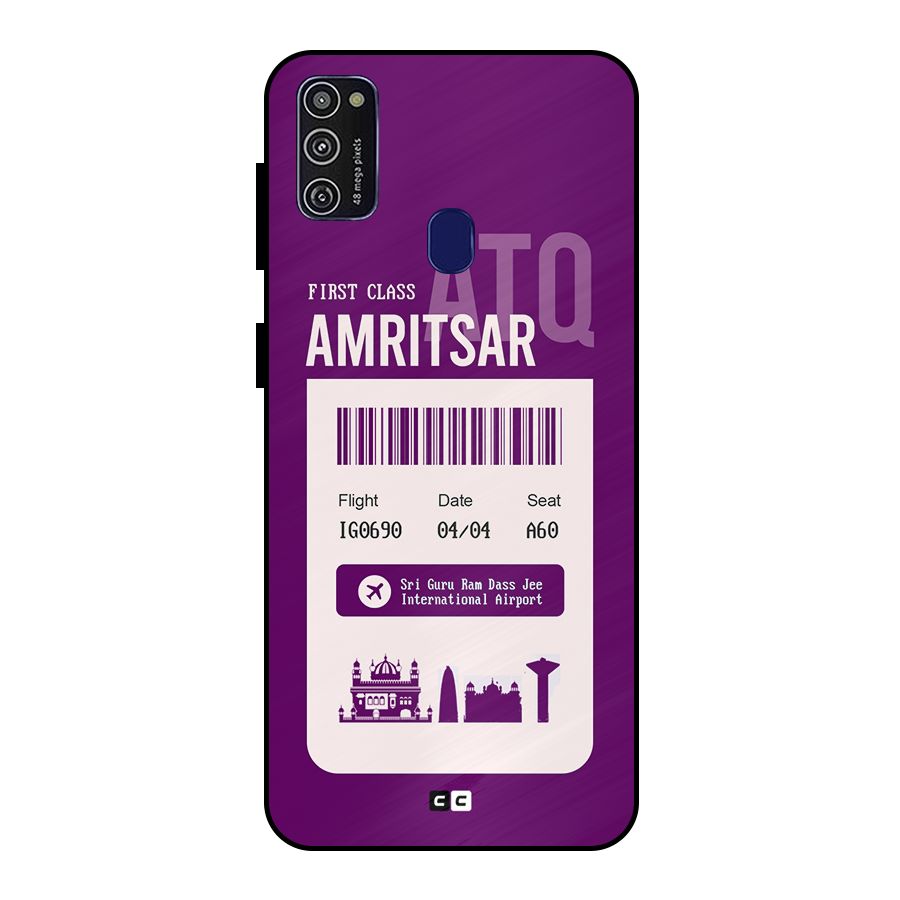 Amritsar Boarding Pass Metal Back Case for Galaxy M21