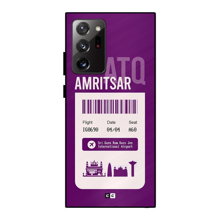 Amritsar Boarding Pass Metal Back Case for Galaxy Note 20 Ultra
