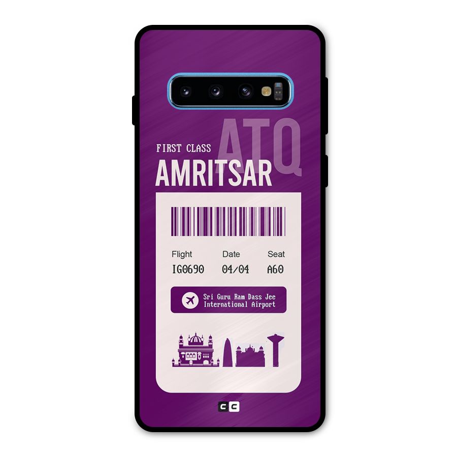 Amritsar Boarding Pass Metal Back Case for Galaxy S10