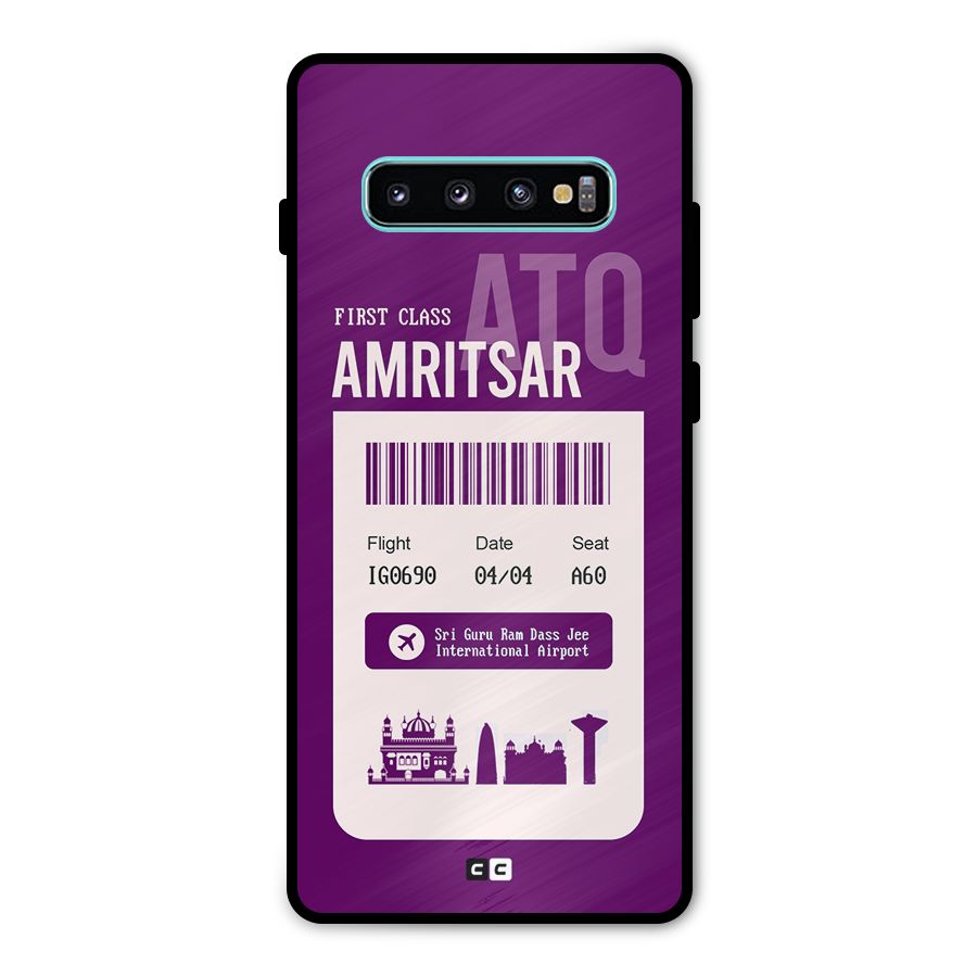 Amritsar Boarding Pass Metal Back Case for Galaxy S10 Plus