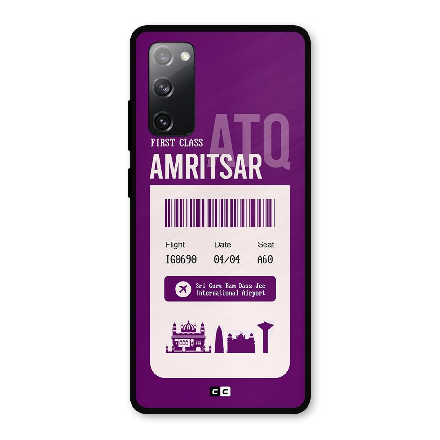 Amritsar Boarding Pass Metal Back Case for Galaxy S20 FE 5G