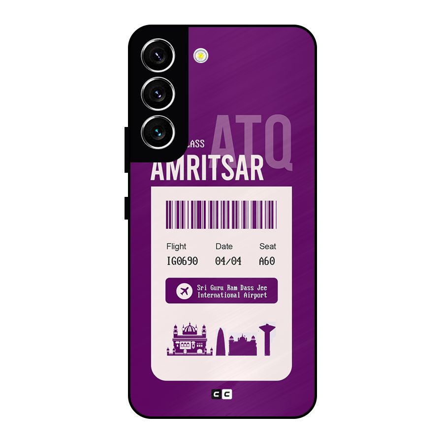 Amritsar Boarding Pass Metal Back Case for Galaxy S22 5G