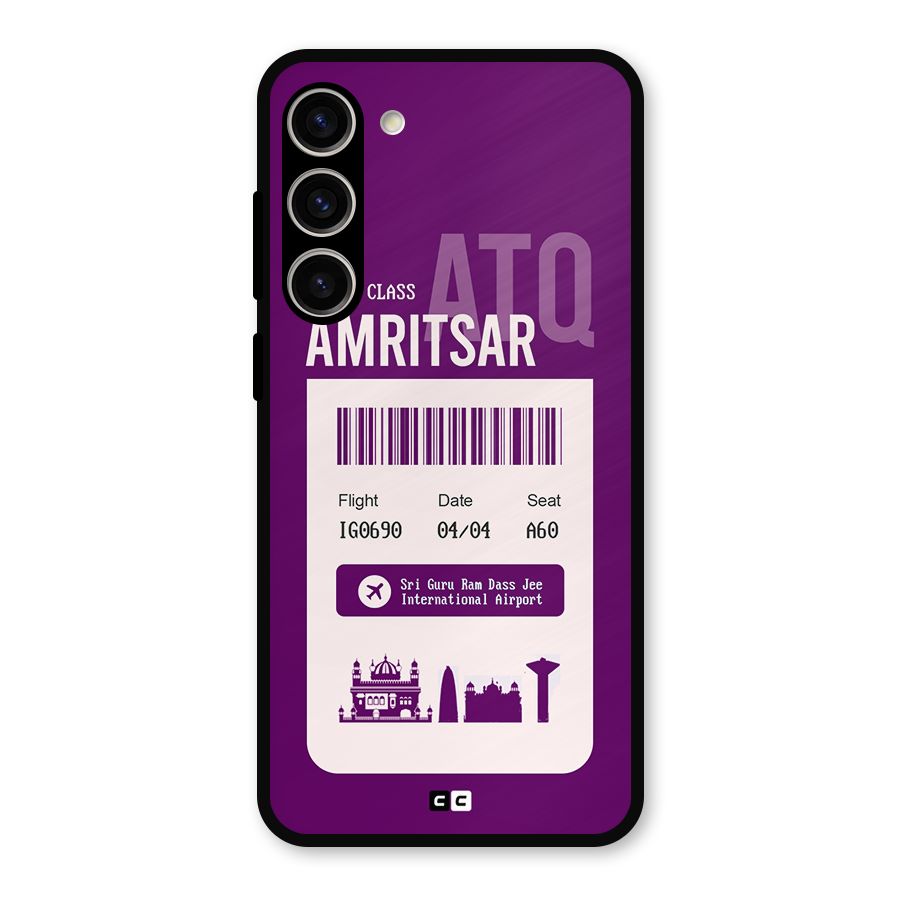 Amritsar Boarding Pass Metal Back Case for Galaxy S23 Plus