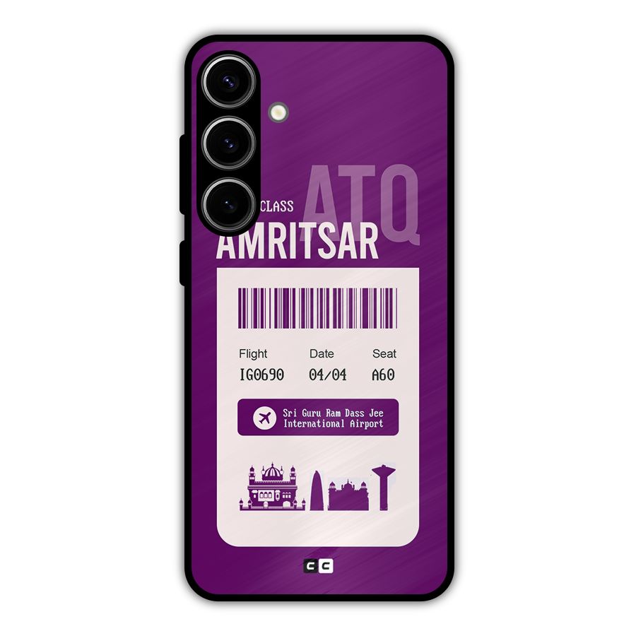 Amritsar Boarding Pass Metal Back Case for Galaxy S24 Plus