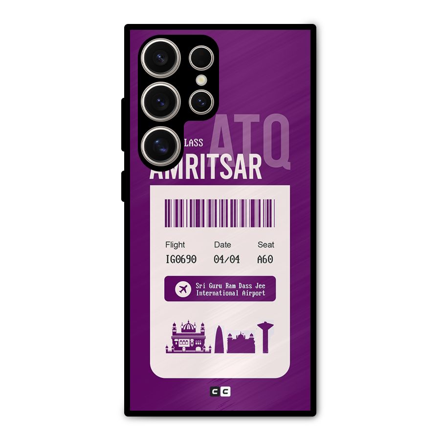 Amritsar Boarding Pass Metal Back Case for Galaxy S24 Ultra