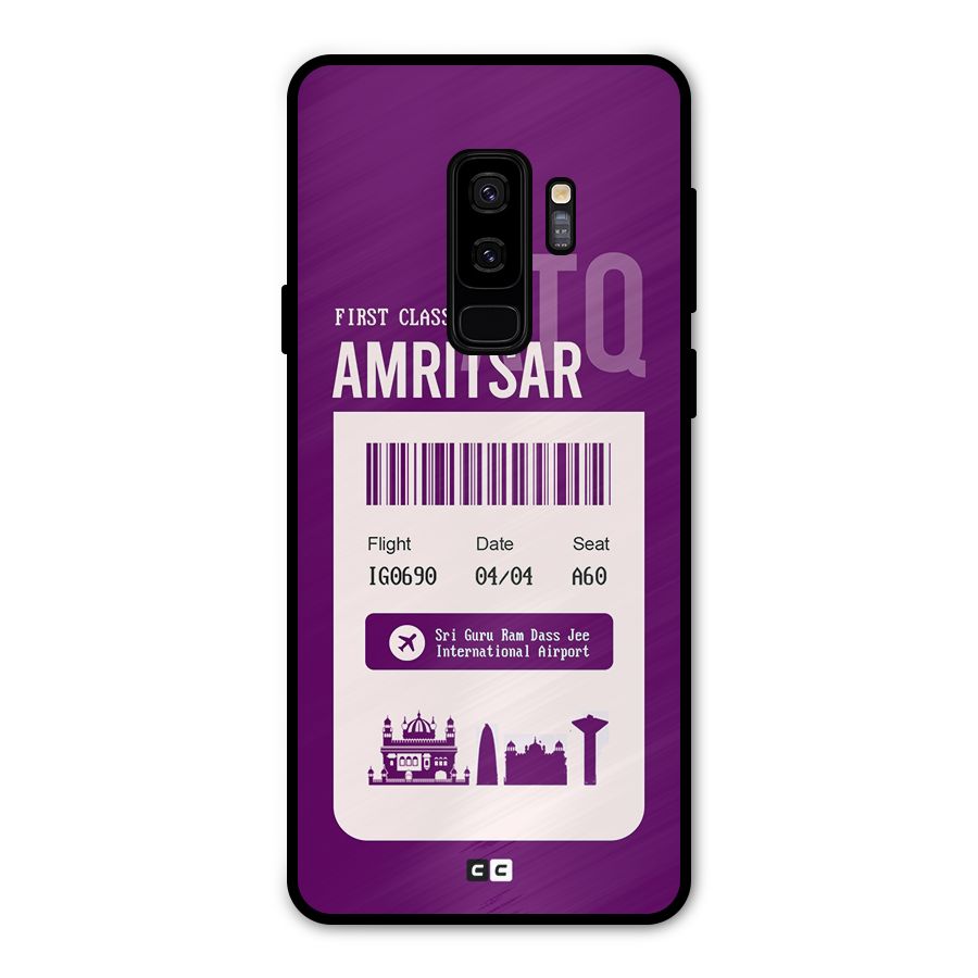 Amritsar Boarding Pass Metal Back Case for Galaxy S9 Plus