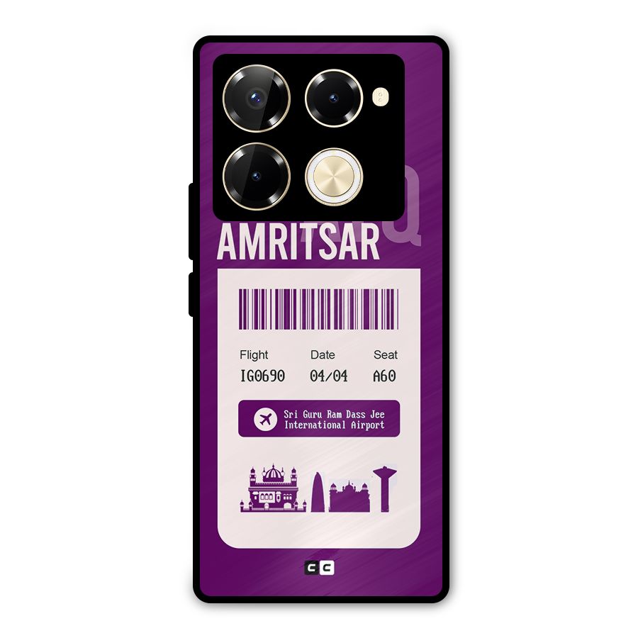 Amritsar Boarding Pass Metal Back Case for Infinix Note 40 Pro Plus