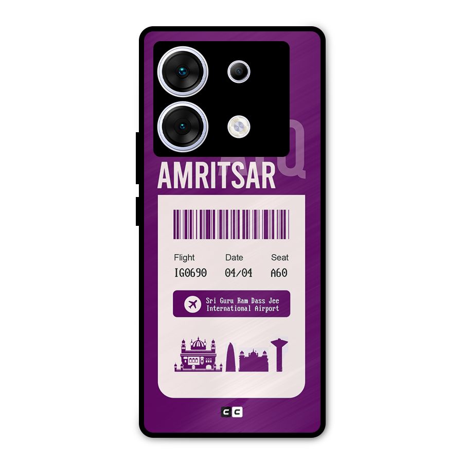 Amritsar Boarding Pass Metal Back Case for Infinix Zero 30 5G