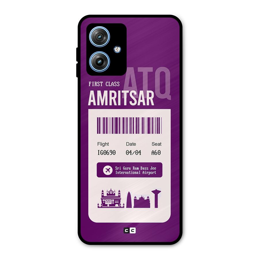 Amritsar Boarding Pass Metal Back Case for Moto G54
