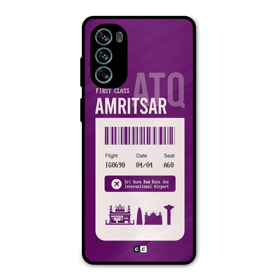 Amritsar Boarding Pass Metal Back Case for Moto G62