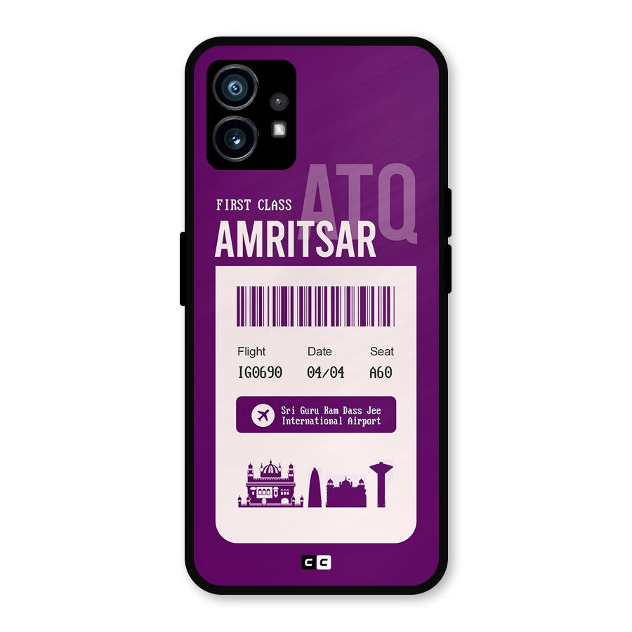 Amritsar Boarding Pass Metal Back Case for Nothing Phone 1