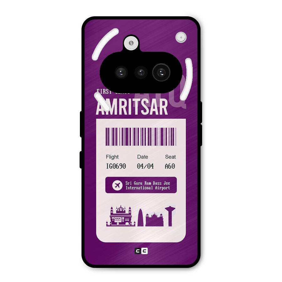 Amritsar Boarding Pass Metal Back Case for Nothing Phone 3a