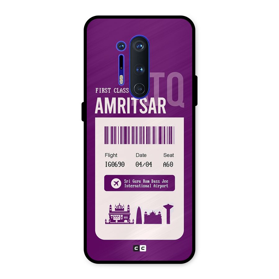 Amritsar Boarding Pass Metal Back Case for OnePlus 8 Pro