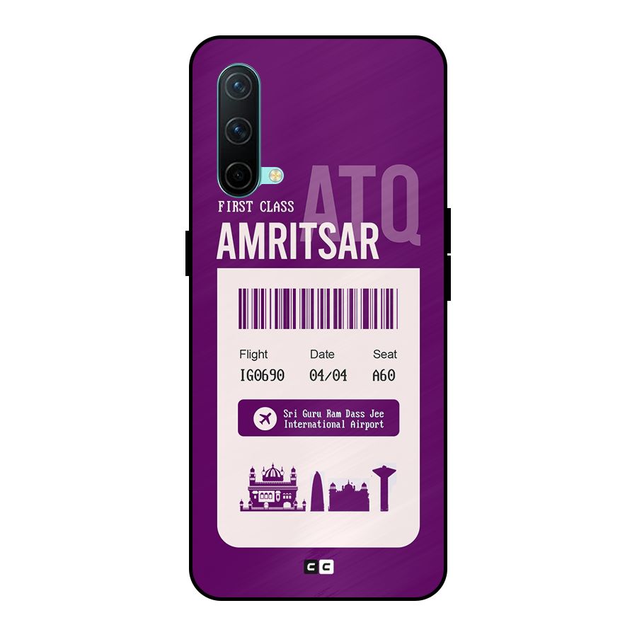Amritsar Boarding Pass Metal Back Case for OnePlus Nord CE 5G
