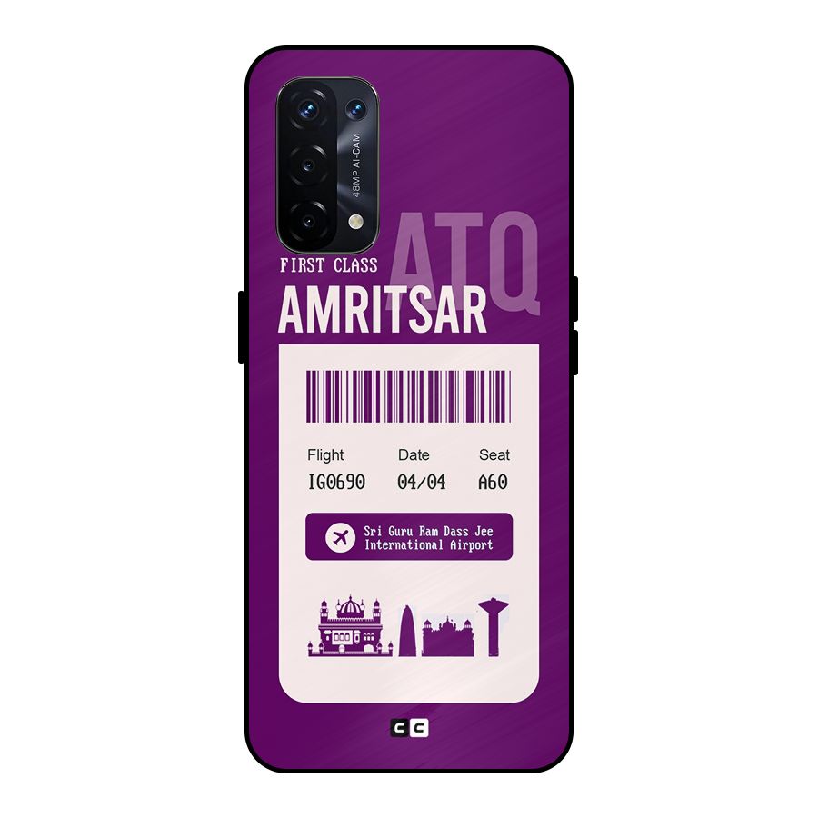 Amritsar Boarding Pass Metal Back Case for Oppo A74 5G