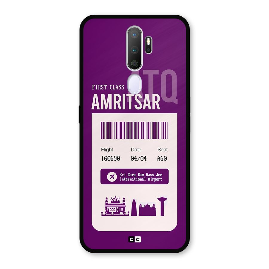 Amritsar Boarding Pass Metal Back Case for Oppo A9 (2020)