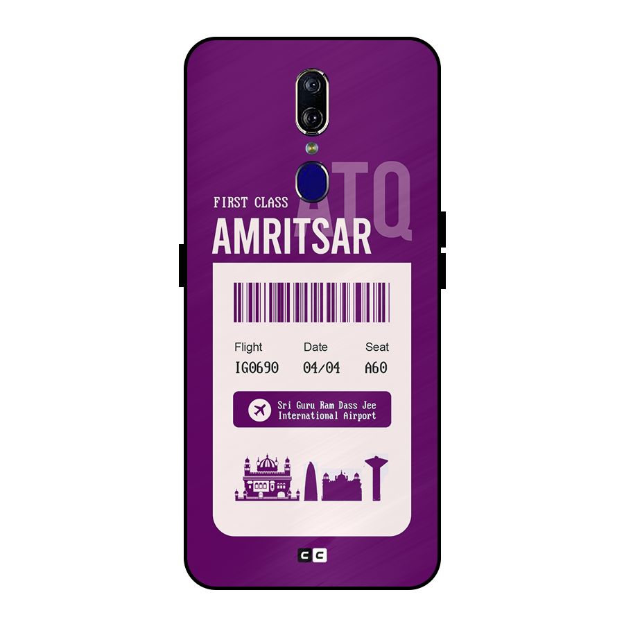 Amritsar Boarding Pass Metal Back Case for Oppo F11