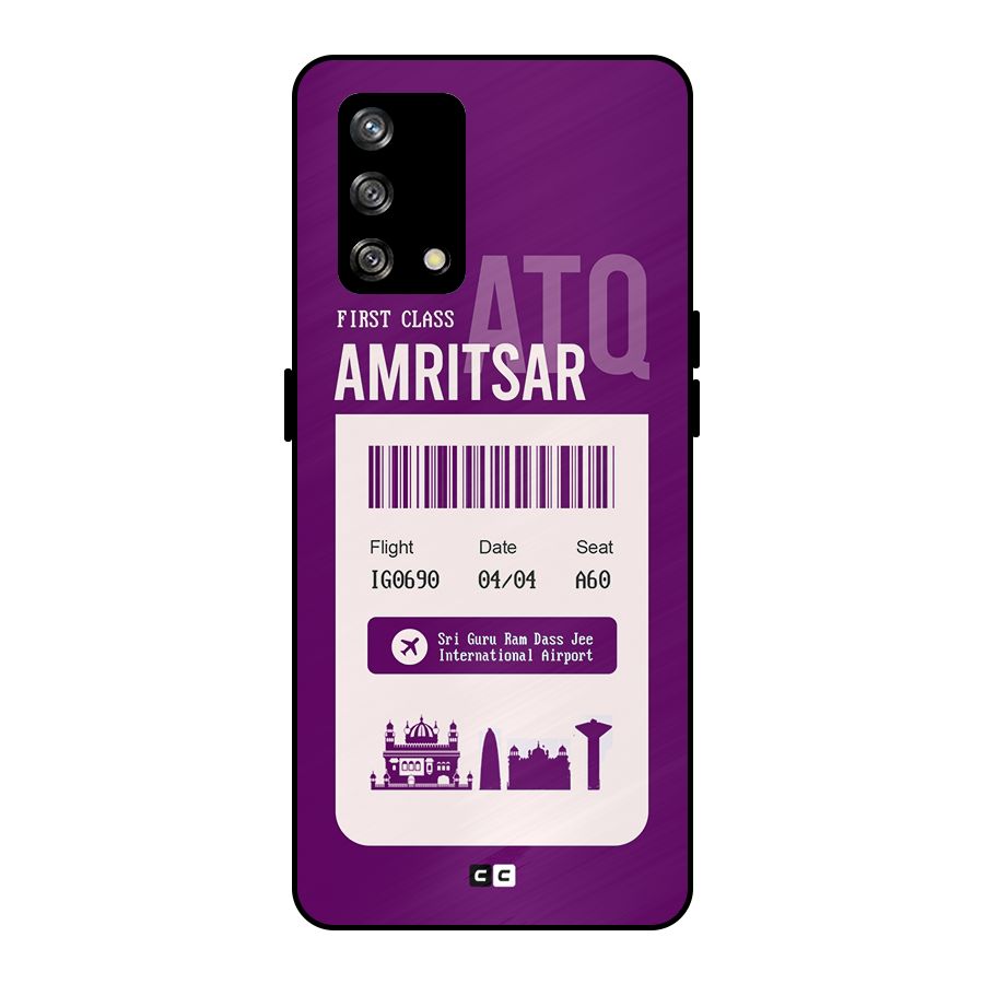 Amritsar Boarding Pass Metal Back Case for Oppo F19