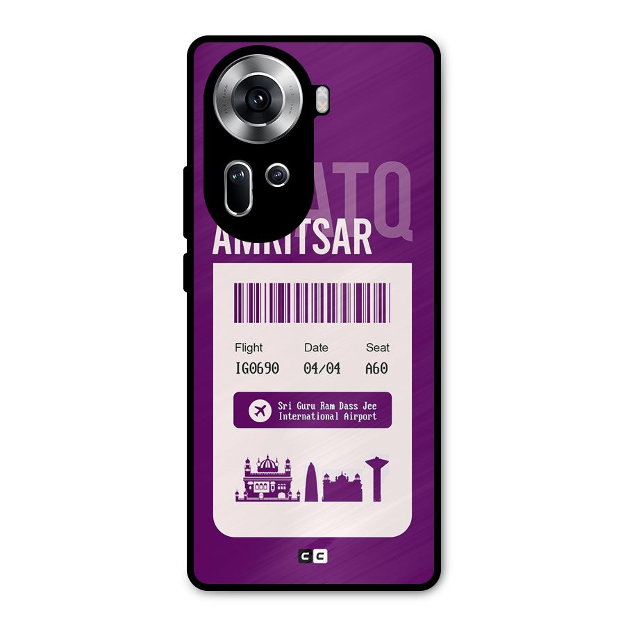 Amritsar Boarding Pass Metal Back Case for Oppo Reno11 5G