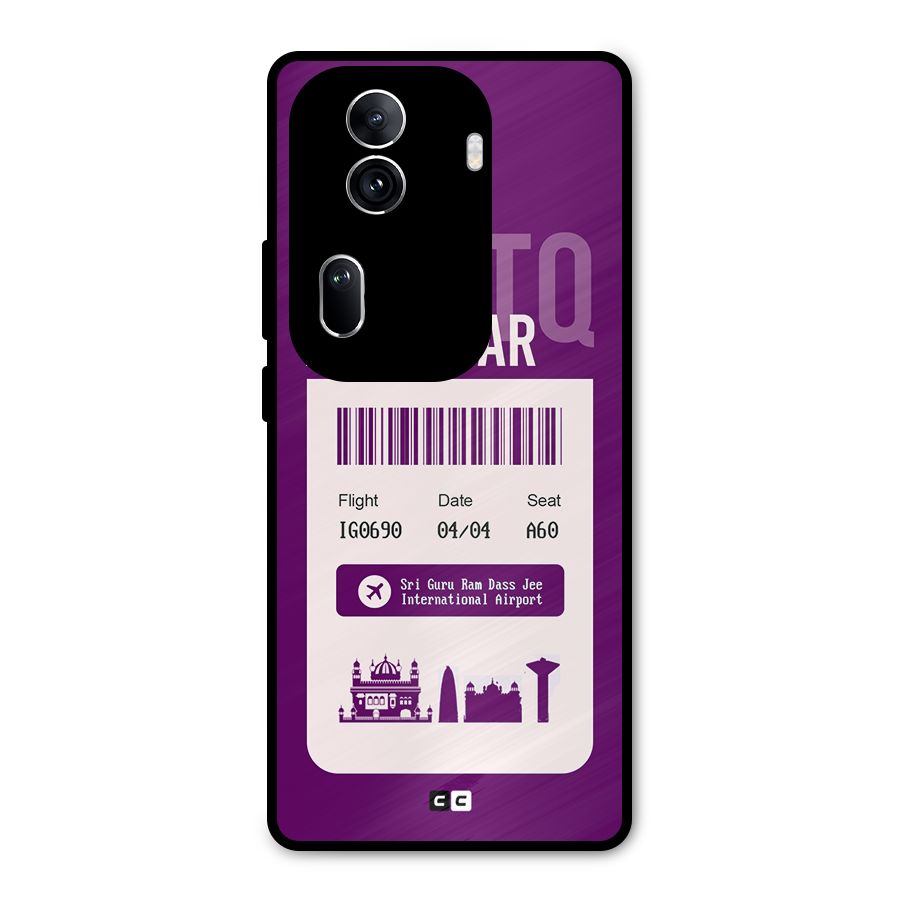 Amritsar Boarding Pass Metal Back Case for Oppo Reno11 Pro 5G
