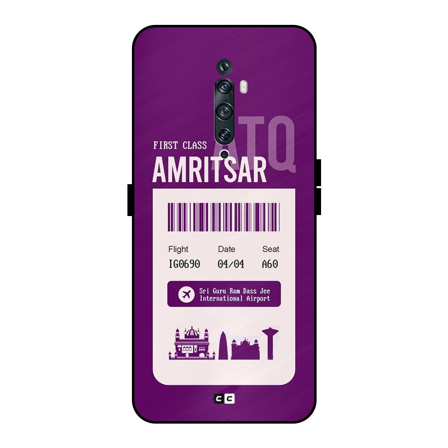 Amritsar Boarding Pass Metal Back Case for Oppo Reno2 Z
