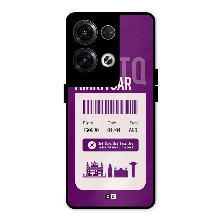 Amritsar Boarding Pass Metal Back Case for Oppo Reno8 Pro 5G