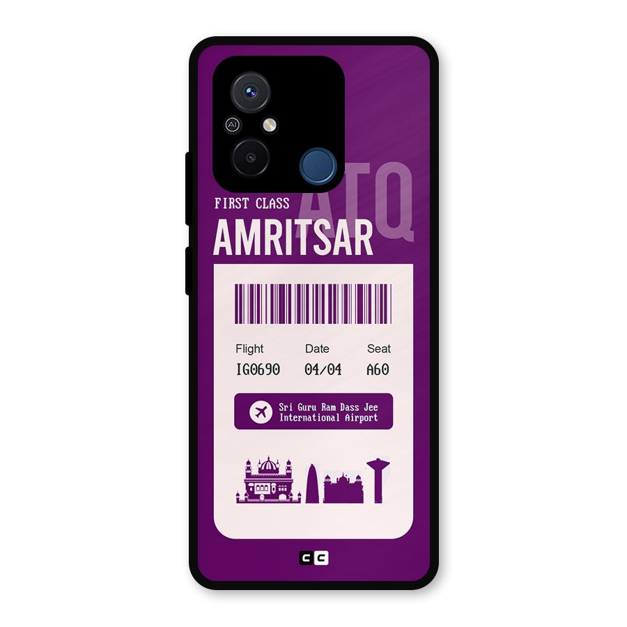 Amritsar Boarding Pass Metal Back Case for Poco C55