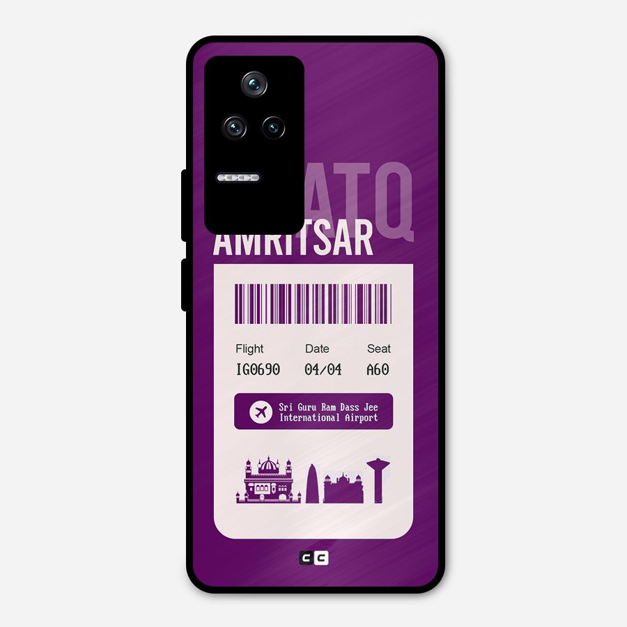 Amritsar Boarding Pass Metal Back Case for Poco F4 5G