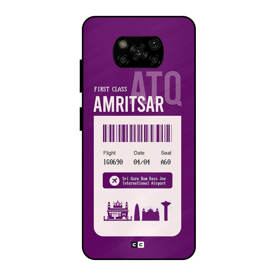 Amritsar Boarding Pass Metal Back Case for Poco X3
