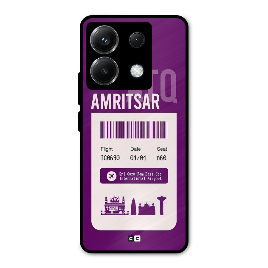 Amritsar Boarding Pass Metal Back Case for Poco X6