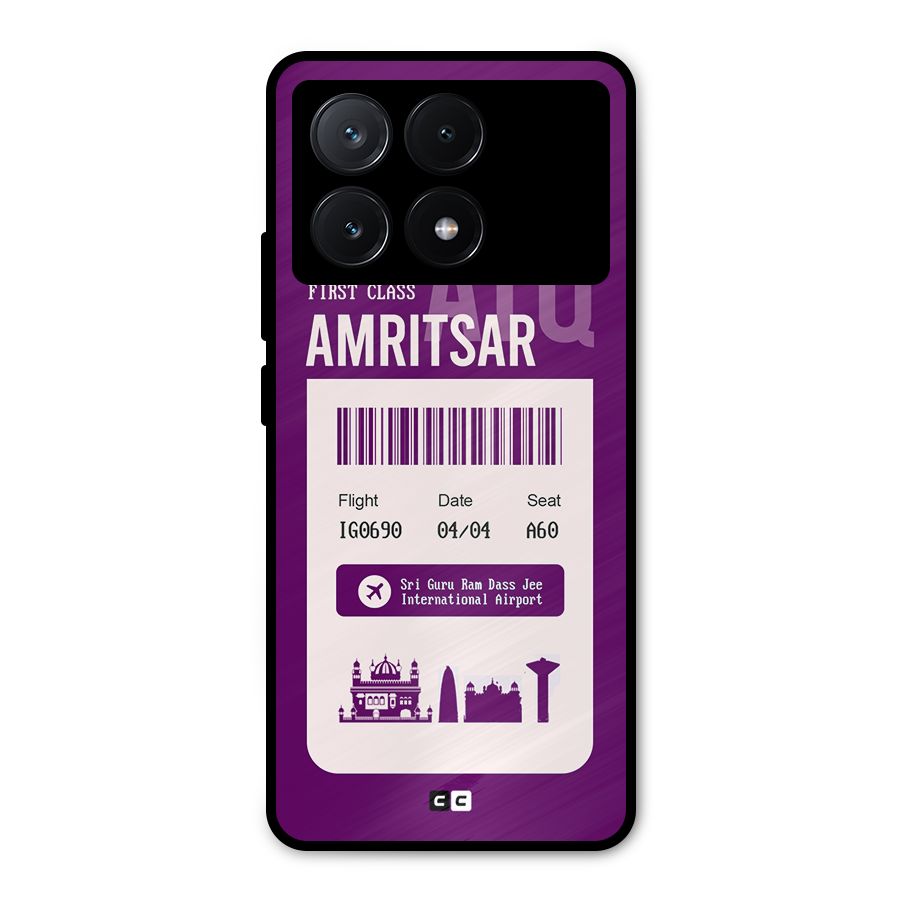 Amritsar Boarding Pass Metal Back Case for Poco X6 Pro