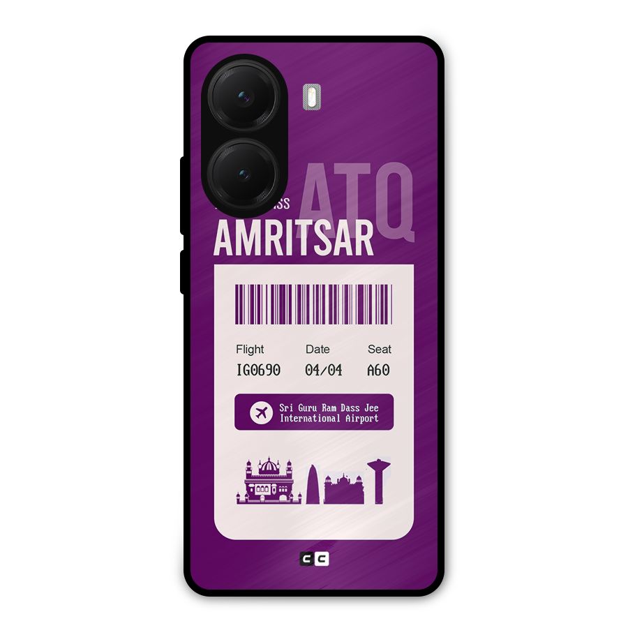Amritsar Boarding Pass Metal Back Case for Poco X7 Pro