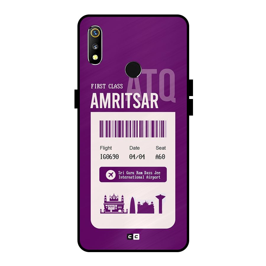 Amritsar Boarding Pass Metal Back Case for Realme 3