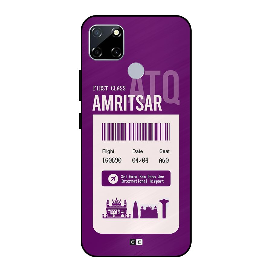 Amritsar Boarding Pass Metal Back Case for Realme Narzo 20