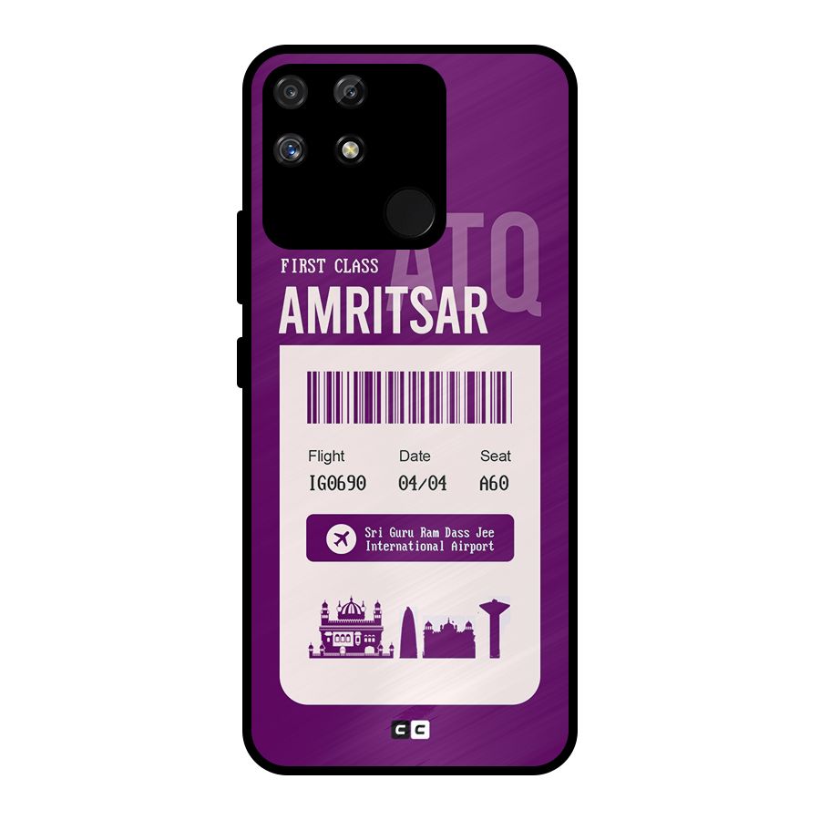 Amritsar Boarding Pass Metal Back Case for Realme Narzo 50A