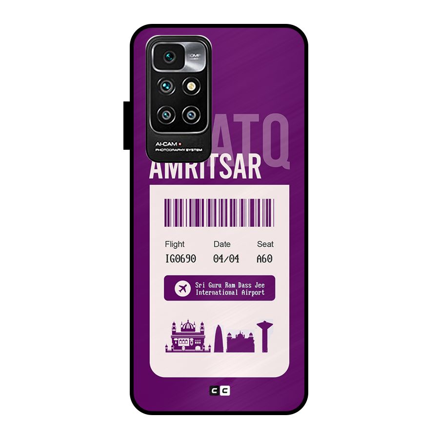 Amritsar Boarding Pass Metal Back Case for Redmi 10 Prime