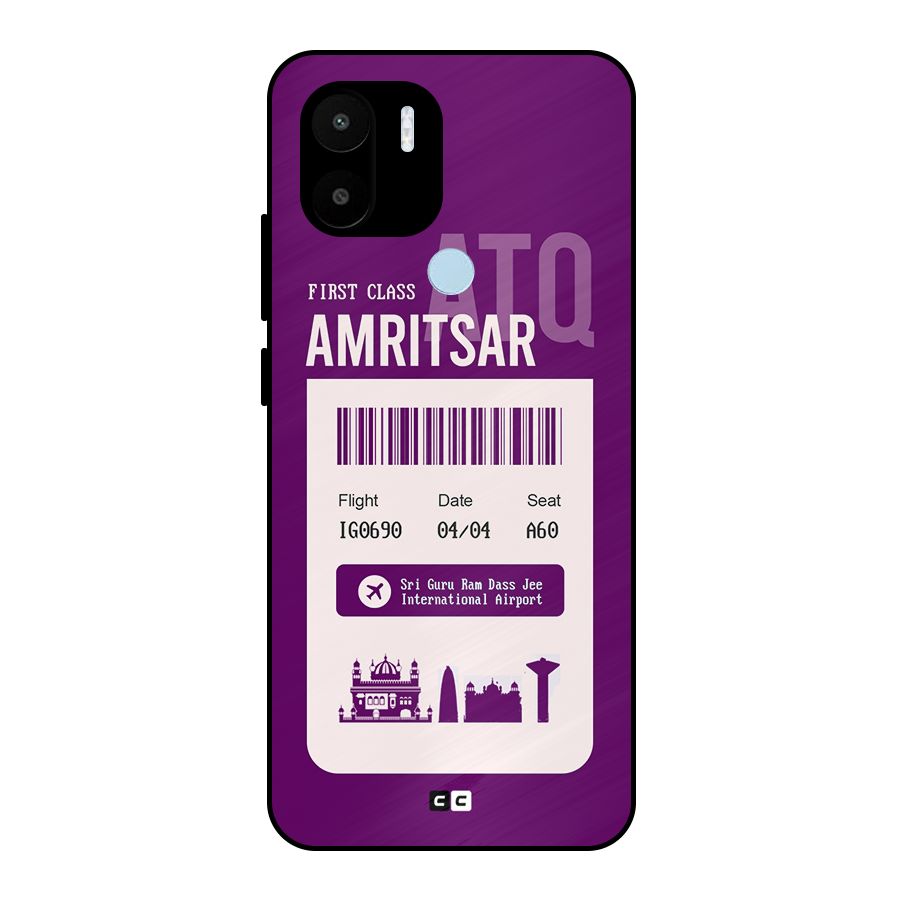Amritsar Boarding Pass Metal Back Case for Redmi A1+