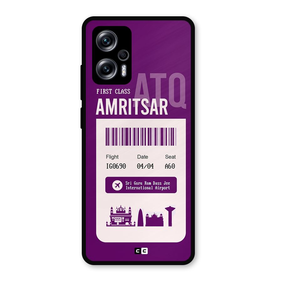 Amritsar Boarding Pass Metal Back Case for Redmi K50i