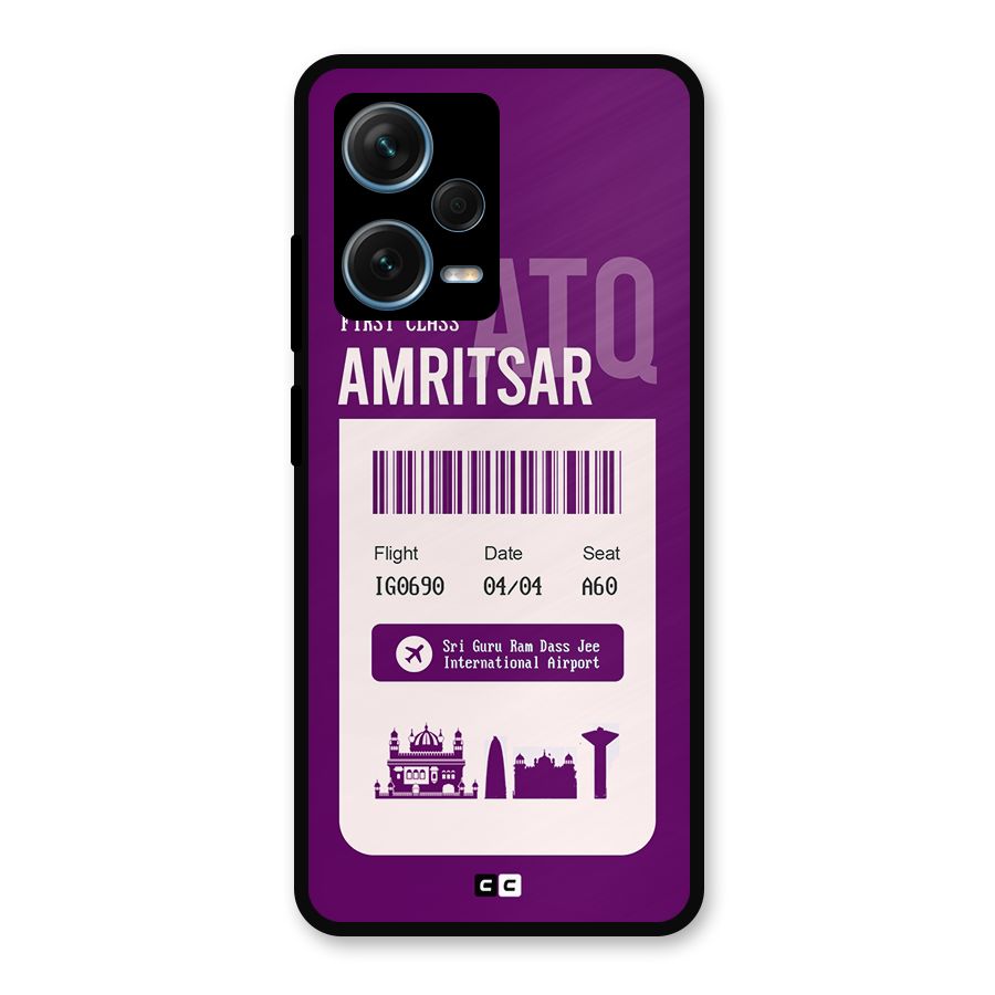 Amritsar Boarding Pass Metal Back Case for Redmi Note 12 Pro Plus 5G
