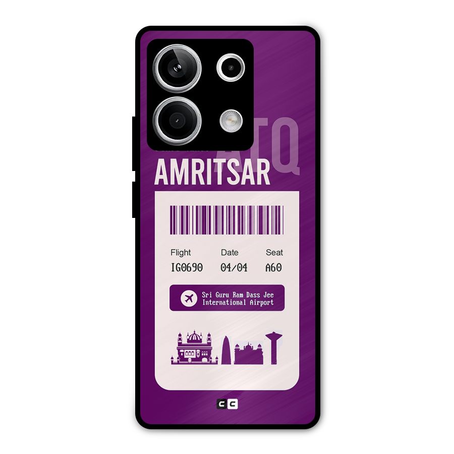 Amritsar Boarding Pass Metal Back Case for Redmi Note 13 5G