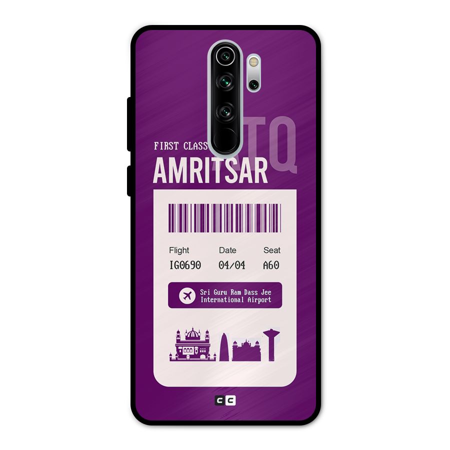 Amritsar Boarding Pass Metal Back Case for Redmi Note 8 Pro