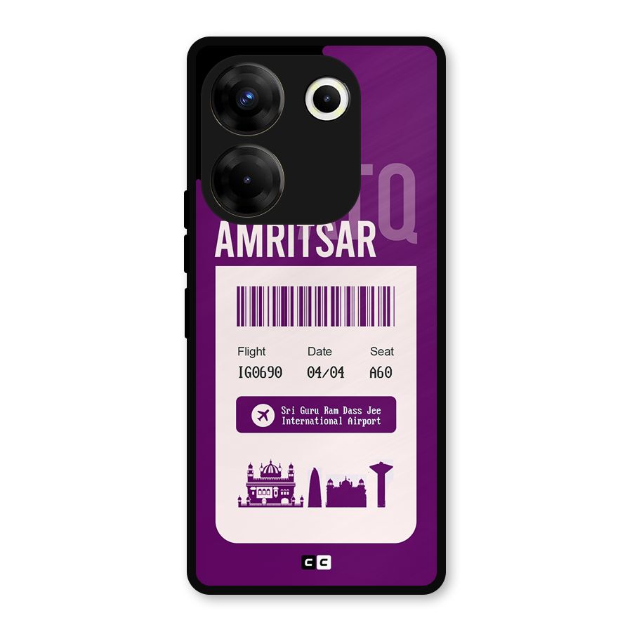 Amritsar Boarding Pass Metal Back Case for Tecno Camon 20 Pro